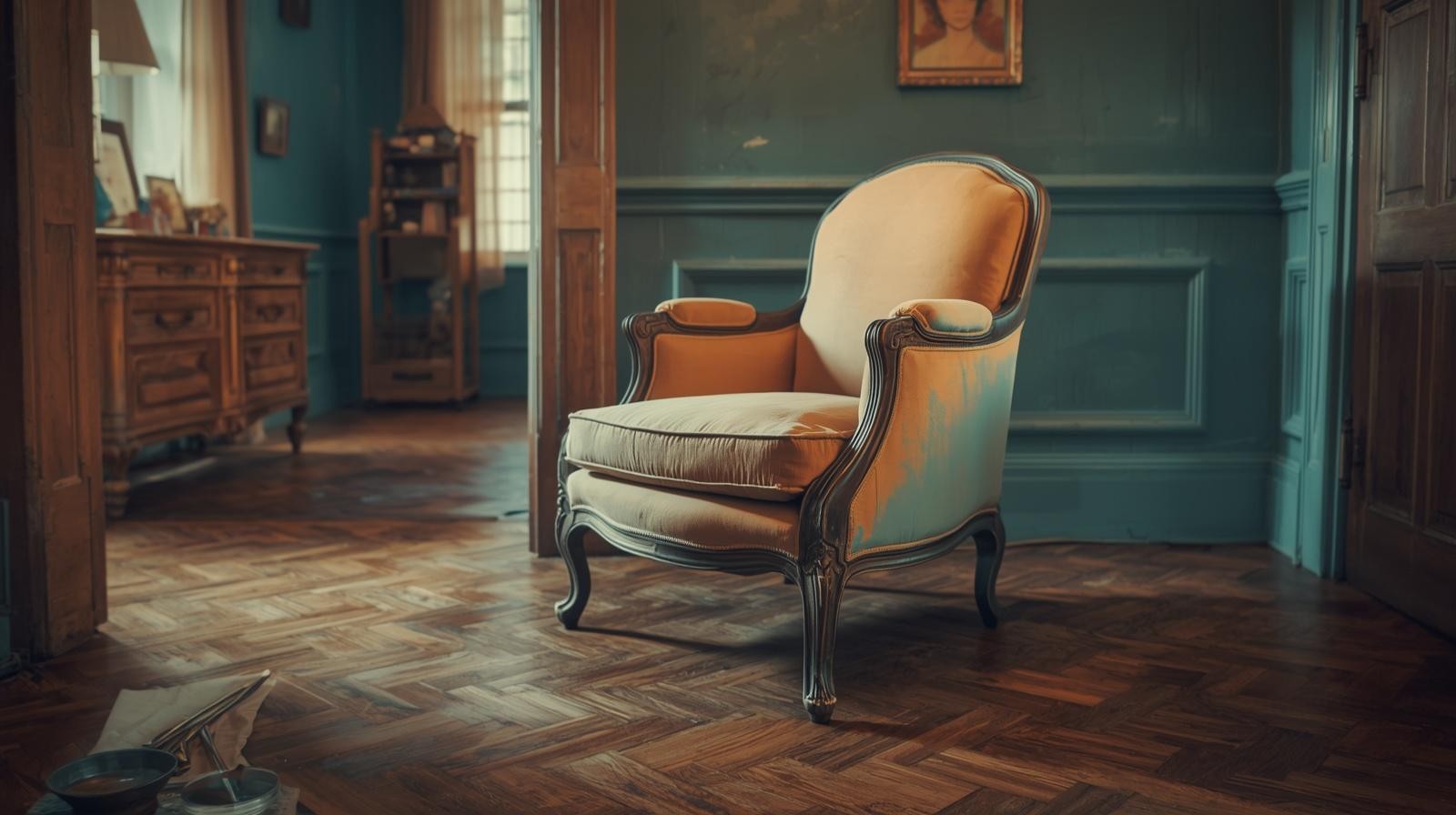 Garnissage d'un fauteuil ancien